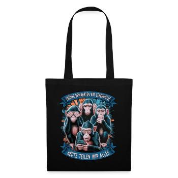 Drôle de singe disant téléphone portable médias sociaux - Sac en tissu - noir - Devant
