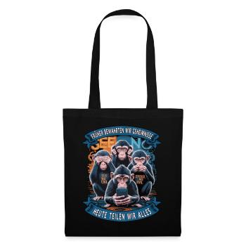 Drôle de singe disant téléphone portable médias sociaux - Sac en tissu - noir - Devant