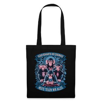 Drôle de singe disant téléphone portable médias sociaux - Sac en tissu - noir - Devant