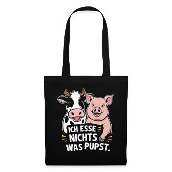 Vegetarier Veganer Tierschutz Tierrecht Veggie - Stoffbeutel - Schwarz - Vorne