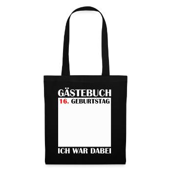 16. Geburtstag Mädchen 16 Jahre Jungen Geschenk - Stoffbeutel - Schwarz - Vorne