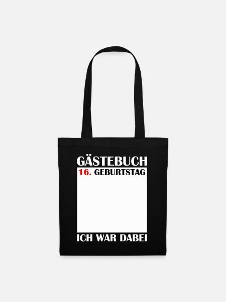 16. Geburtstag Mädchen 16 Jahre Jungen Geschenk - Stoffbeutel - Schwarz