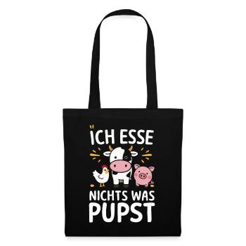 Vegetarier Veganer Tierschutz Tierrecht Veggie - Stoffbeutel - Schwarz - Vorne