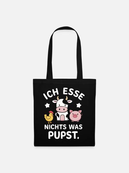 Vegetarier Veganer Tierschutz Tierrecht Veggie - Stoffbeutel - Schwarz