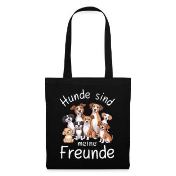 Hund Hunde Haustier Lustige Sprüche - Stoffbeutel - Schwarz - Vorne