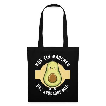 Avocat Fruit Végétalien Végétarien Avocat végétalien - Sac en tissu - noir - Devant