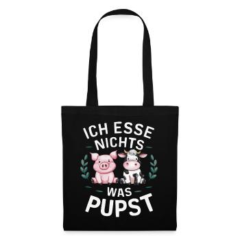 Vegetarier Veganer Tierschutz Tierrecht Veggie - Stoffbeutel - Schwarz - Vorne