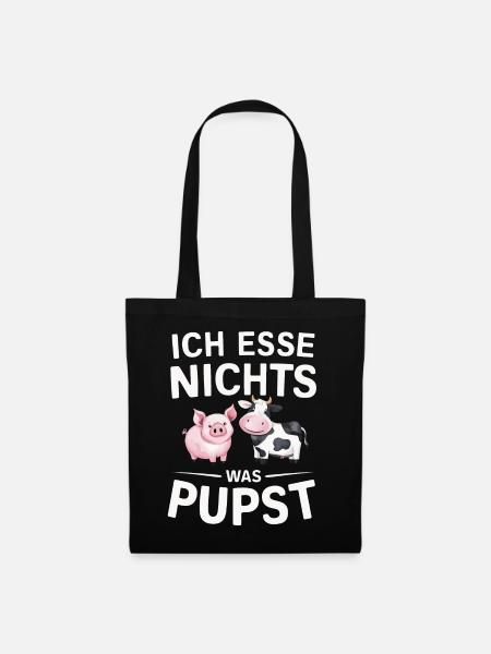 Vegetarier Veganer Tierschutz Tierrecht Veggie - Stoffbeutel - Schwarz