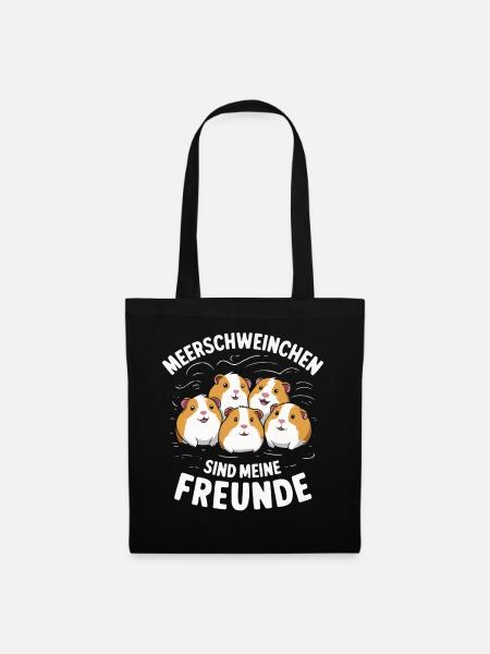 Meerschweinchen Kurzhaar Langhaar Crested Hunde - Stoffbeutel - Schwarz