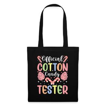 Bonbons officiels du testeur de barbe à papa - Sac en tissu - noir - Devant