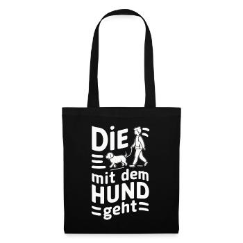 Hund Hunde Haustier Lustige Sprüche - Stoffbeutel - Schwarz - Vorne