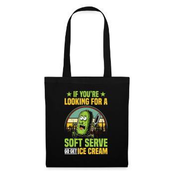 Pickleball Spieler Soft Serve Eiscreme - Stoffbeutel - Schwarz - Vorne