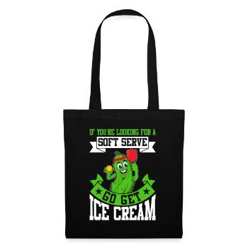 Pickleball Spieler Soft Serve Eiscreme - Stoffbeutel - Schwarz - Vorne