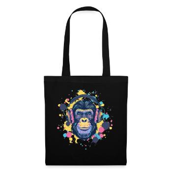Monkey With Headphones Women's Decoration Men's Gift - Tote Bag - black - Front