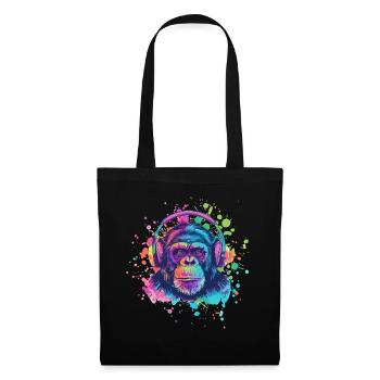 Monkey With Headphones Women's Decoration Men's Gift - Tote Bag - black - Front
