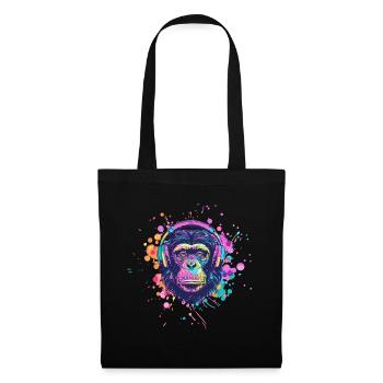 Monkey With Headphones Women's Decoration Men's Gift - Tote Bag - black - Front