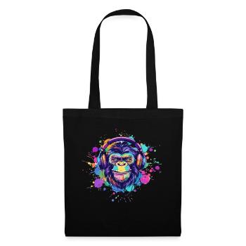 Monkey With Headphones Women's Decoration Men's Gift - Tote Bag - black - Front