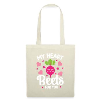 Rote Bete Beziehung Spruch Heart Beets For You - Stoffbeutel - Natur - Vorne