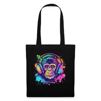 Monkey With Headphones Women's Decoration Men's Gift - Tote Bag - black - Front