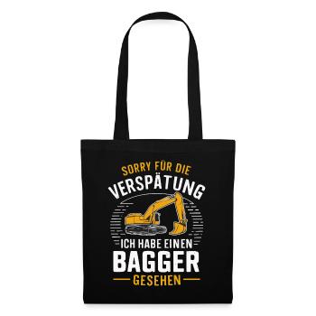 Excavator Driver Construction Worker Construction Site Construction Machine - Tote Bag - black - Front
