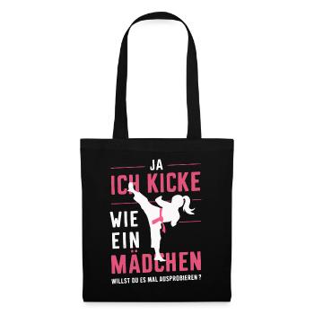 Karate Kampfsport Kämpfer Karate - Stoffbeutel - Schwarz - Vorne