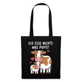 Vegetarier Veganer Tierschutz Tierrecht Veggie - Stoffbeutel - Schwarz - Vorne