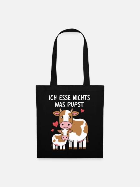 Vegetarier Veganer Tierschutz Tierrecht Veggie - Stoffbeutel - Schwarz