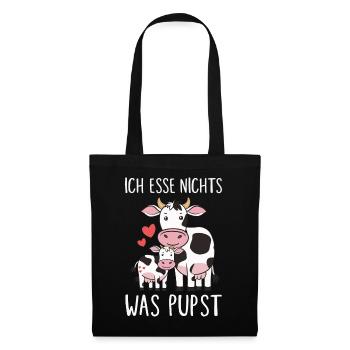 Vegetarier Veganer Tierschutz Tierrecht Veggie - Stoffbeutel - Schwarz - Vorne