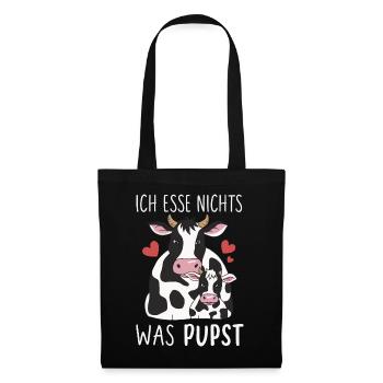 Vegetarier Veganer Tierschutz Tierrecht Veggie - Stoffbeutel - Schwarz - Vorne