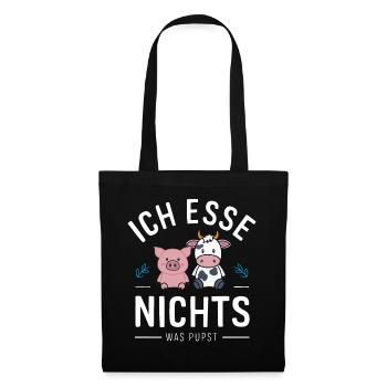 Vegetarier Veganer Tierschutz Tierrecht Veggie - Stoffbeutel - Schwarz - Vorne