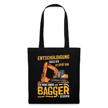 Excavator Driver Construction Worker Construction Site Construction Machine - Tote Bag - black - Front