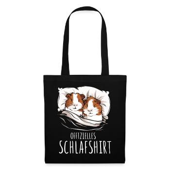 Meerschweinchen Kurzhaar Langhaar Crested Hunde - Stoffbeutel - Schwarz - Vorne
