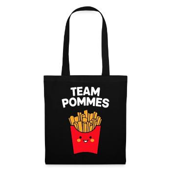 Français frites, frites, restauration rapide - Sac en tissu - noir - Devant