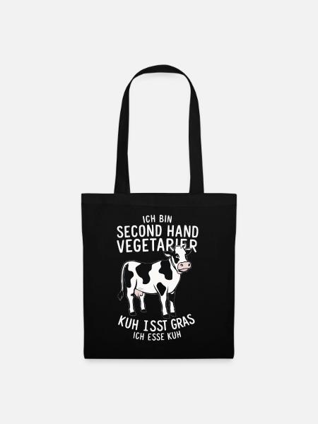 Vegetarier Veganer Tierschutz Tierrecht Veggie - Stoffbeutel - Schwarz