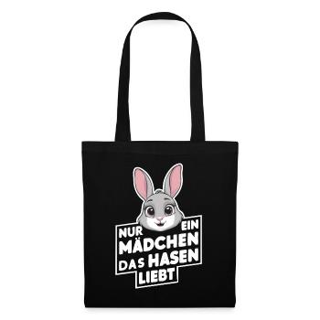 Hase Hasen Kaninchen Haustier - Stoffbeutel - Schwarz - Vorne