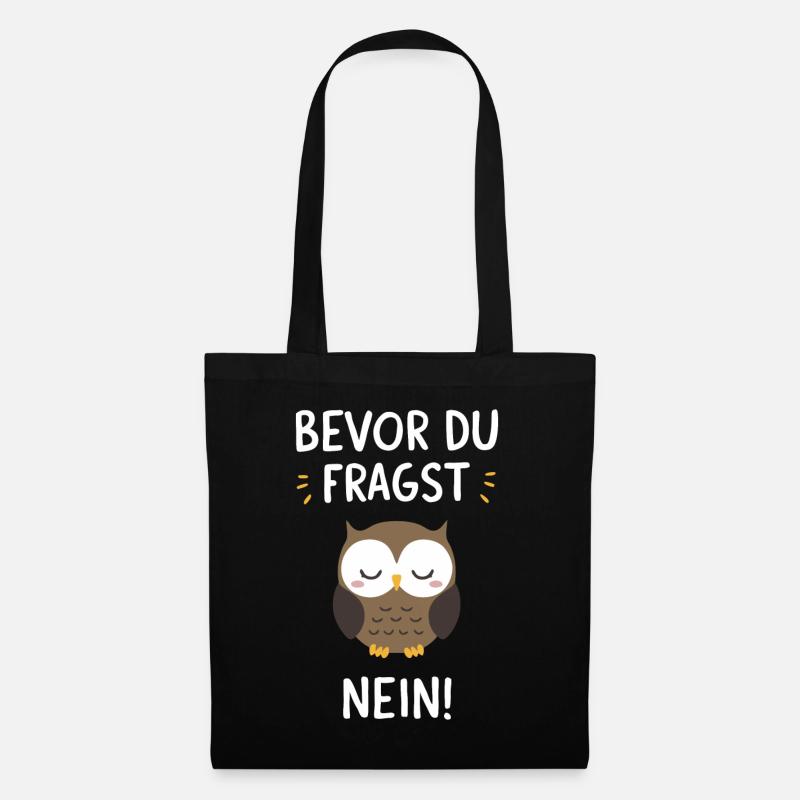 Nachteule Eule Eulen Vogel - Stoffbeutel - Schwarz