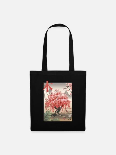 Kawaii Geisha Japanese Traditional Glitch cadeau - Sac en tissu - noir
