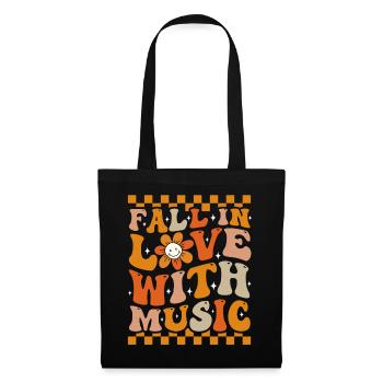 Fall In Love With Music Groovy Music Lover - Tote Bag - black - Front