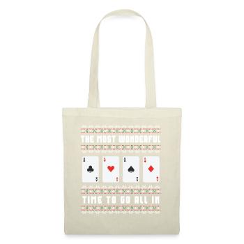 Christmas Poker Player Aces Ugly Christmas Sweater - Tote Bag - nature - Front