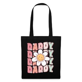 Cute Groovy Daddy Retro Daisy Flower - Tote Bag - black - Front