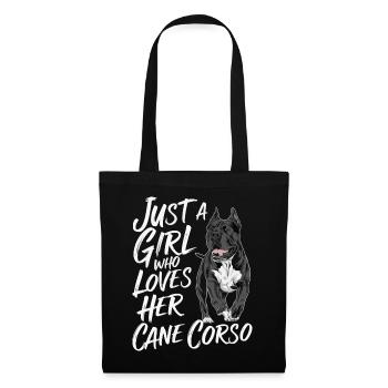Cane Corso Hund - Stoffbeutel - Schwarz - Vorne