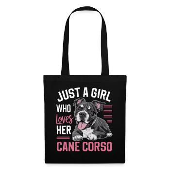 Cane Corso Hund - Stoffbeutel - Schwarz - Vorne