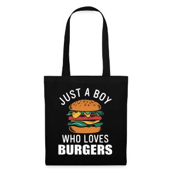 Burger Fast Food Hamburger Cheesburger Burgers - Stoffbeutel - Schwarz - Vorne