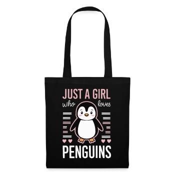 Pinguin Pinguine Tier - Stoffbeutel - Schwarz - Vorne