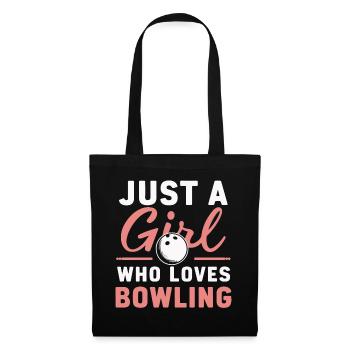 Bowling Bowler Pin Ball Bowling Ball - Stoffbeutel - Schwarz - Vorne