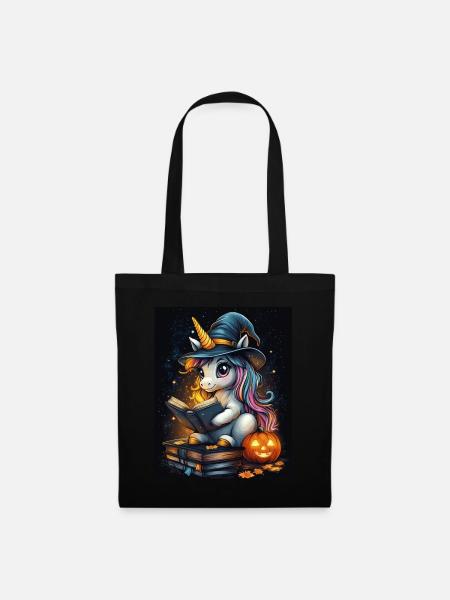 Halloween Geschenk Frauen Einhorn Männer Kinder - Stoffbeutel - Schwarz