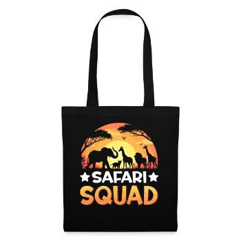 Safari Squad Animaux Coucher de soleil Zoo Faune - Sac en tissu - noir - Devant