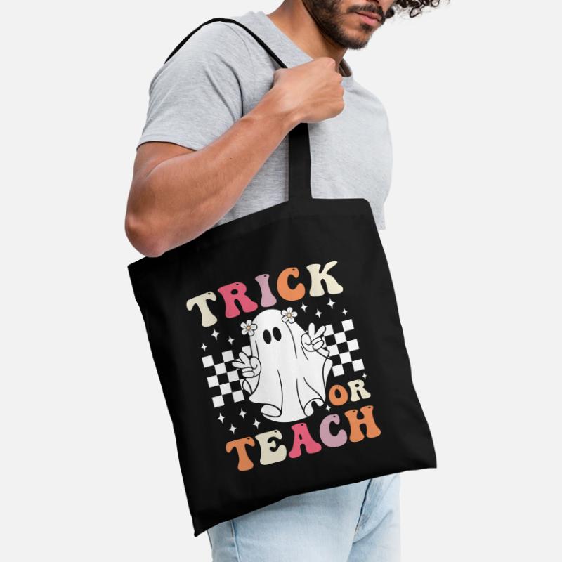 Groovy Trick oder Halloween Lehrer unterrichten Stoffbeutel