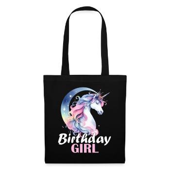 Unicorn Birthday Girl Birthday Girl Cute - Tote Bag - black - Front