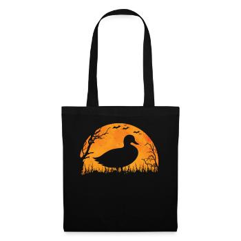 Canard Halloween Silhouette Canard Effrayant - Sac en tissu - noir - Devant